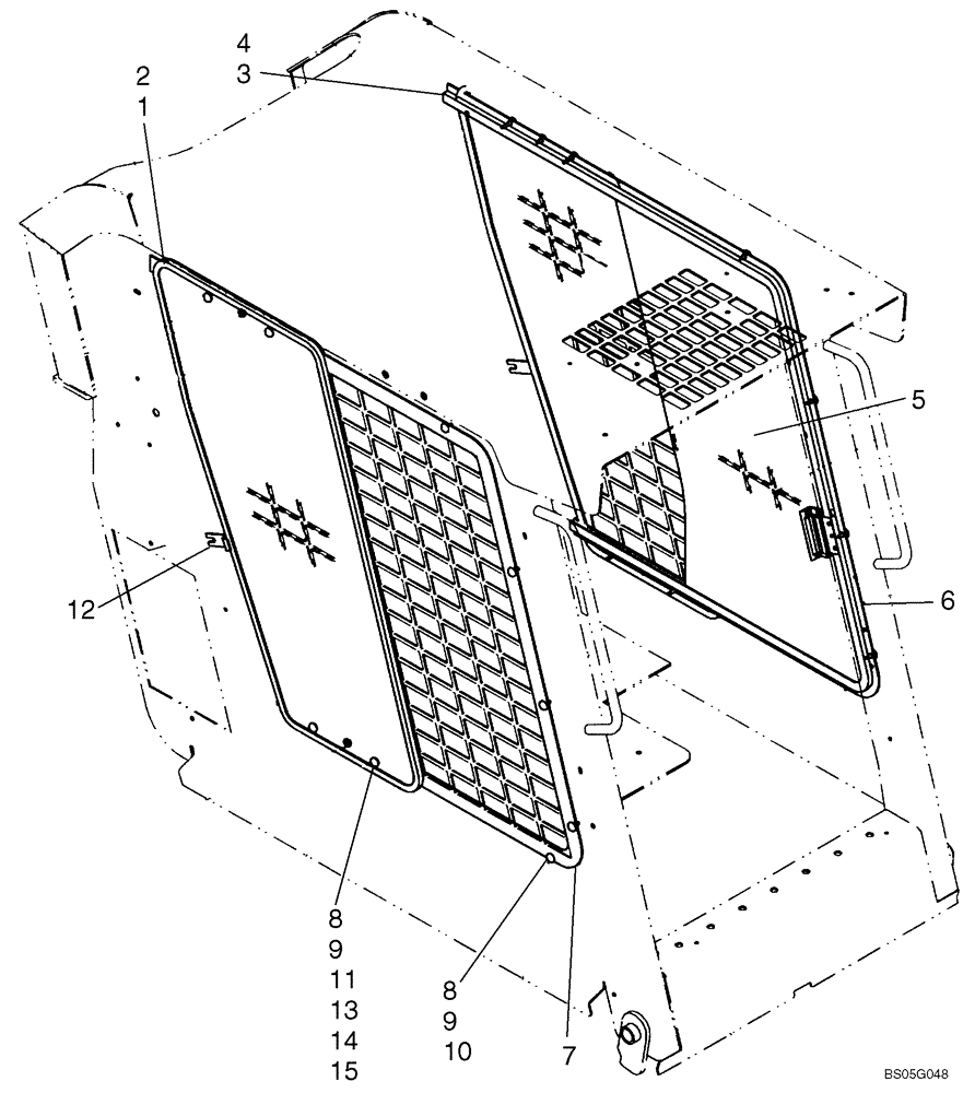 Схема запчастей Case 440CT - (09-26) - WINDOWS, SIDE (09) - CHASSIS