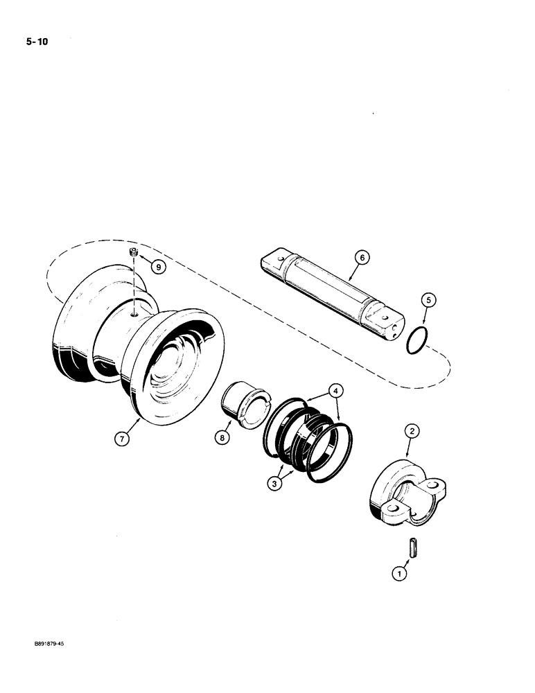 Схема запчастей Case 550 - (5-10) - TRACK ROLLER ASSEMBLY (11) - TRACKS/STEERING