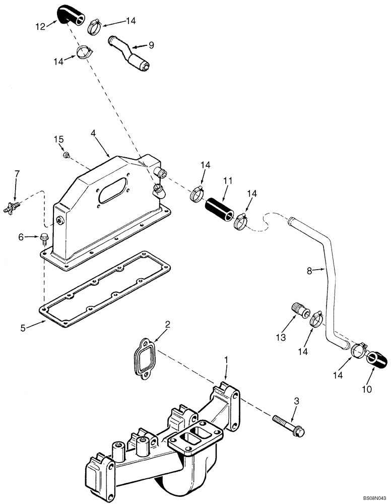 Схема запчастей Case CX160 - (02-07) - MANIFOLDS (02) - ENGINE