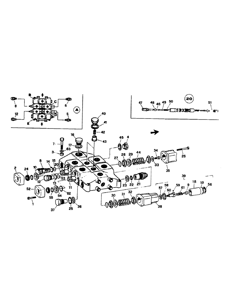 Схема запчастей Case 221B - (8-16) - CONTROL VALVE, 121B (DAH1215912-) / 221B (DAH2215913-) (08) - HYDRAULICS