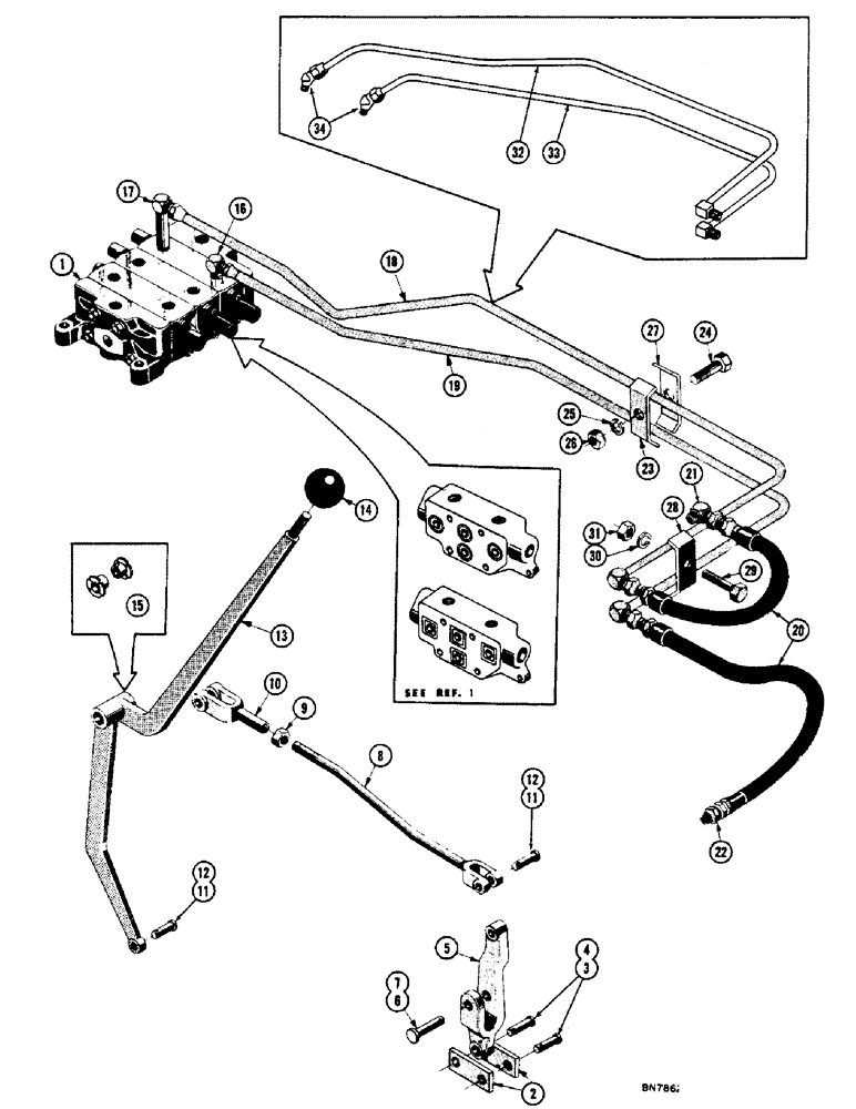 Схема запчастей Case 800 - (212) - SCARIFIER AND RIPPER HYDRAULICS (LOADER ONLY) (07) - HYDRAULIC SYSTEM