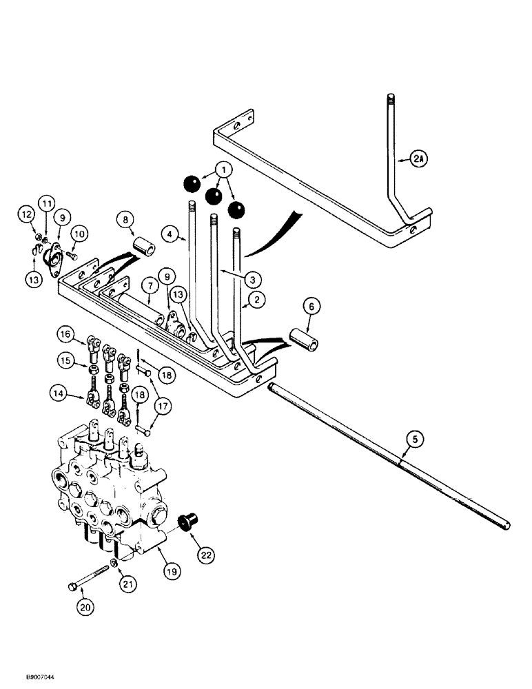 Схема запчастей Case 584E - (9-002) - FORKLIFT CONTROL LEVERS AND LINKAGE (09) - CHASSIS/ATTACHMENTS