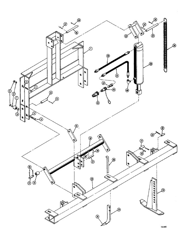 Схема запчастей Case 1530 - (116) - SCARIFIER (09) - CHASSIS/ATTACHMENTS