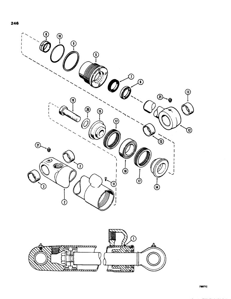 Схема запчастей Case 35 - (246) - G32151 LOGGING FORK GRAPPLE CYLINDER 