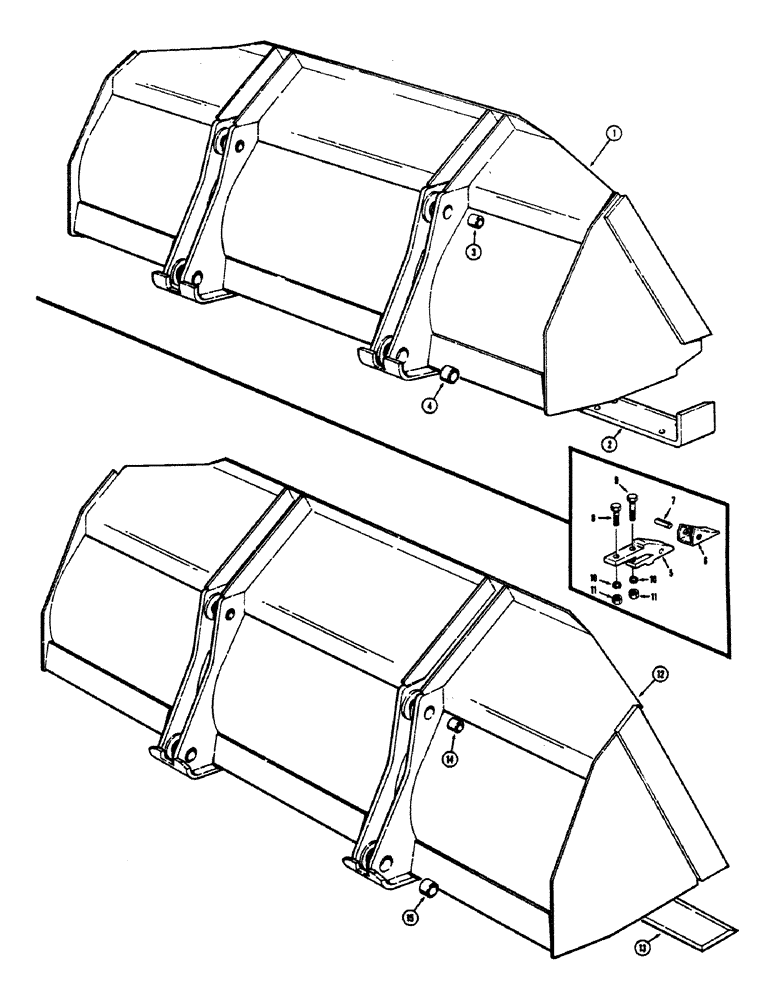 Схема запчастей Case 680CK - (112) - LOADER BUCKETS (OPTIONAL TYPES), 1-1/4 CUBIC YARD LOADER BUCKET (MACHINERY ITEM) (82) - FRONT LOADER & BUCKET