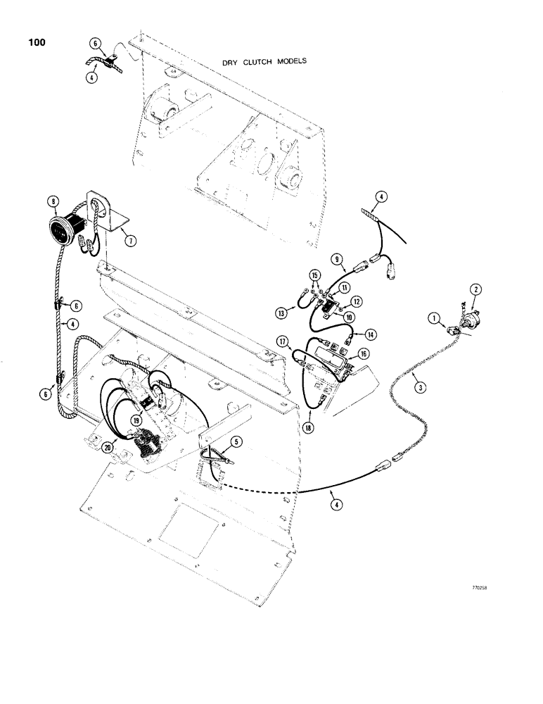 Схема запчастей Case 480C - (100) - HOURMETER ELECTRICAL SYSTEM (55) - ELECTRICAL SYSTEMS