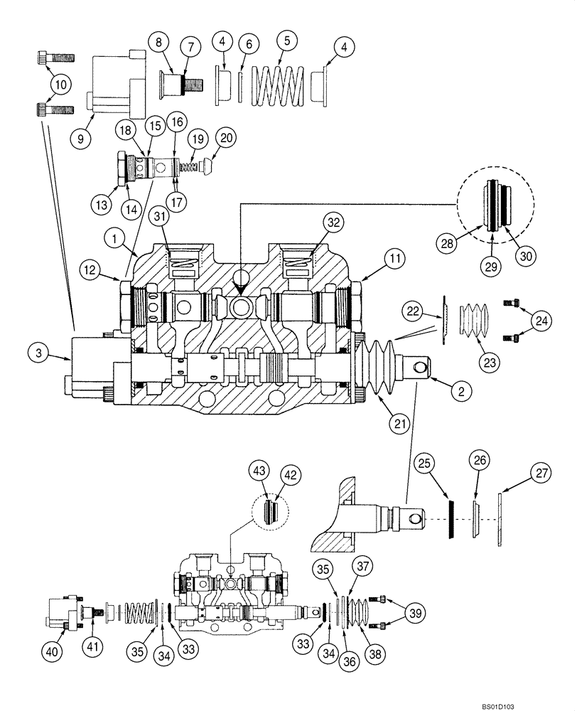 Схема запчастей Case 586G - (08-19) - VALVE SECTION - FORKLIFT TILT (08) - HYDRAULICS