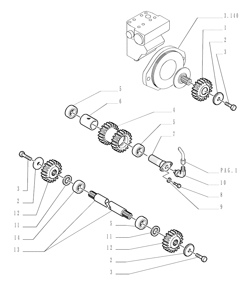 Схема запчастей Case 1850K - (1.266[07]) - REAR TRANSMISSION Hydrostatic Transmission