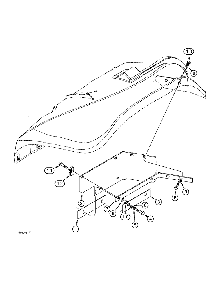 Схема запчастей Case 590L - (9-084) - MUD GUARD (09) - CHASSIS/ATTACHMENTS