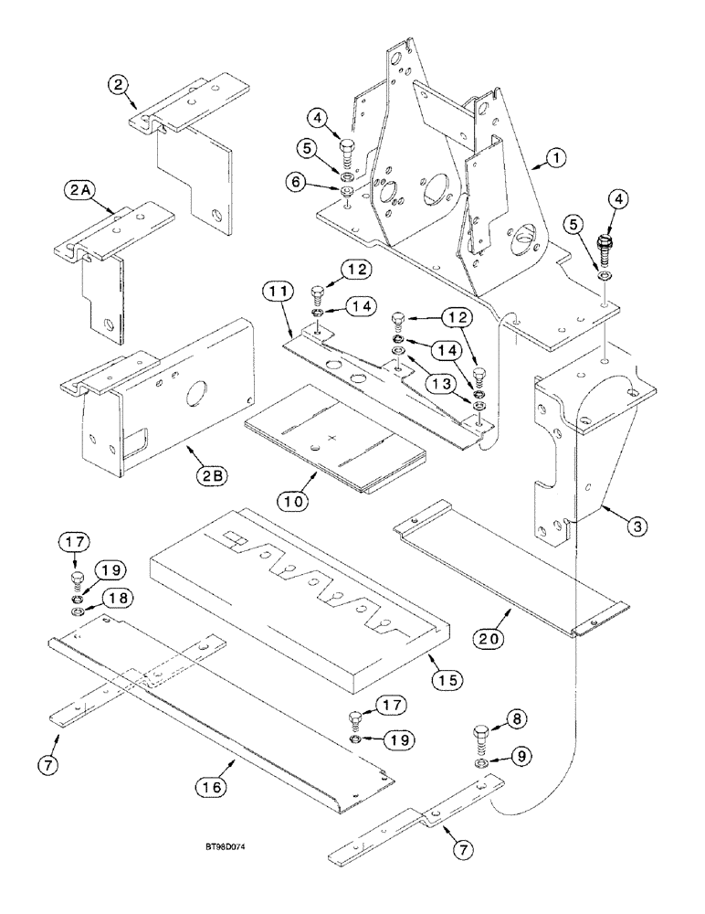 Схема запчастей Case 580L - (9-034) - BACKHOE CONTROL TOWER SUPPORT AND SEALS (09) - CHASSIS/ATTACHMENTS