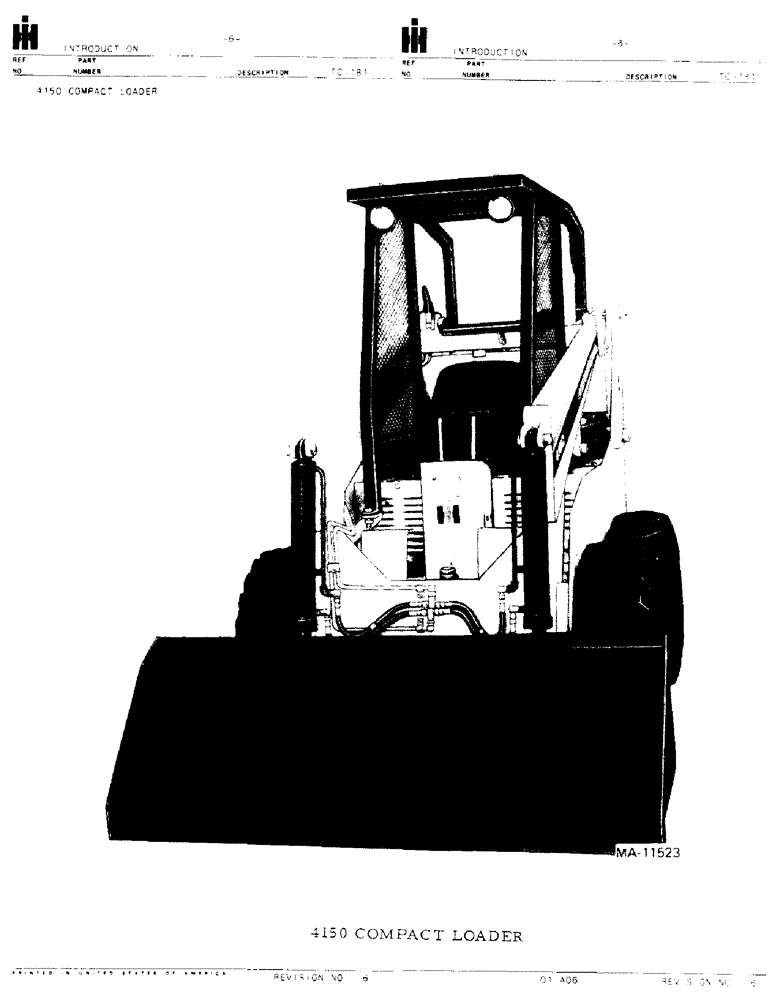 Схема запчастей Case 4150 - (00-06) - INTRODUCTION, 4150 COMPACT LOADER (00) - GENERAL