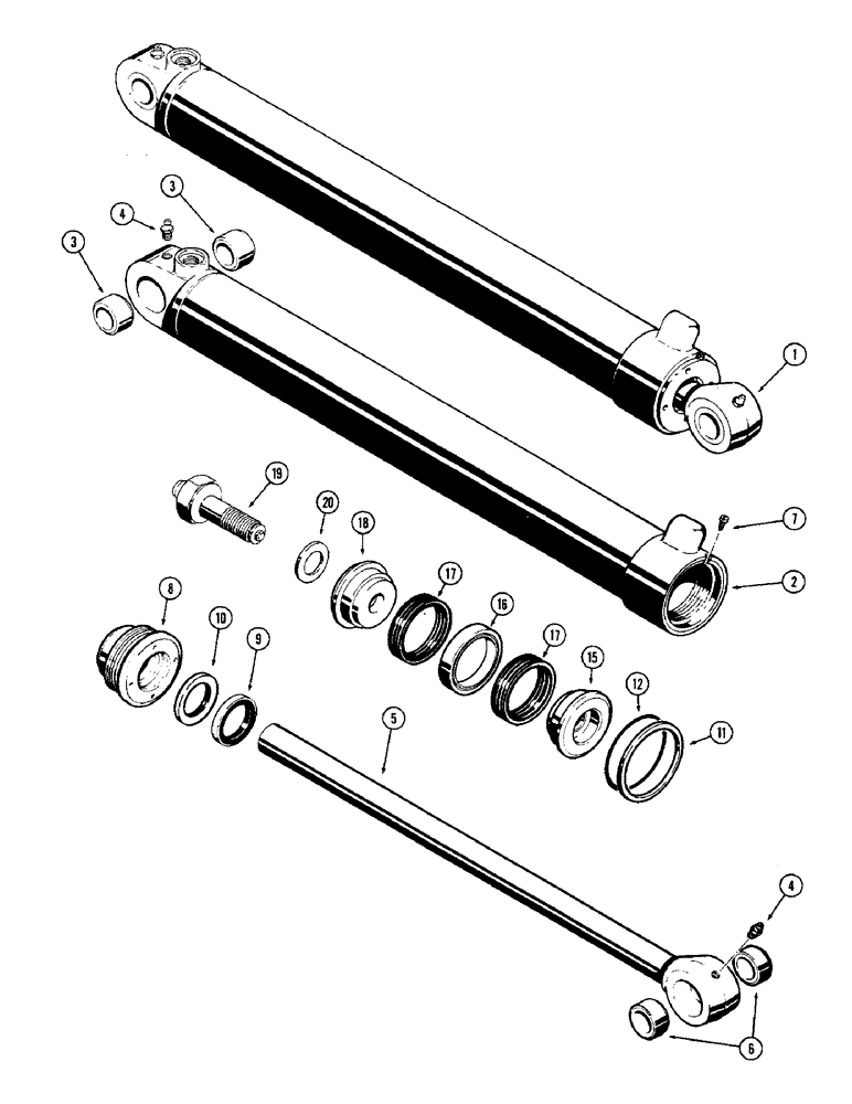 Схема запчастей Case 680CK - (226) - G32692 BACKHOE BOOM CYLINDER (35) - HYDRAULIC SYSTEMS