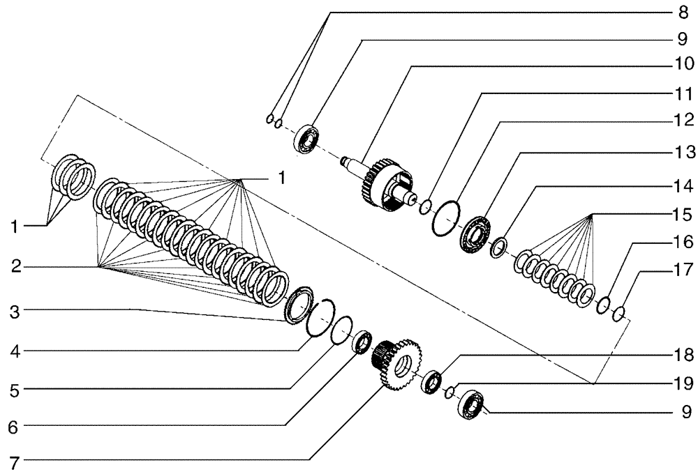 Схема запчастей Case 885B - (06-03[06]) - TRANSMISSION, 3RD SHAFT (06) - POWER TRAIN