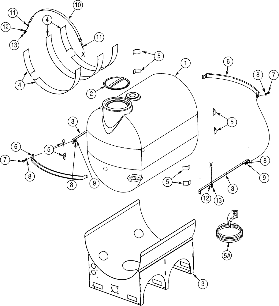 Схема запчастей Case BPGHP335 - (09-32) - TANK, 500 GALLON FRAME 