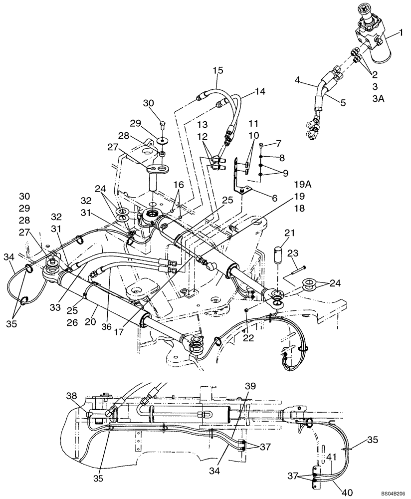 Схема запчастей Case 721D - (05-05) - HYDRAULICS - CYLINDER, STEERING (05) - STEERING