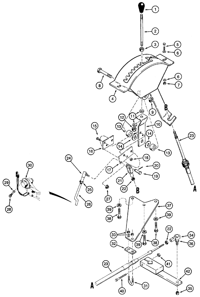 Схема запчастей Case 460 - (9-36) - ATTACHMENT SPEED CONTROL (09) - CHASSIS/ATTACHMENTS