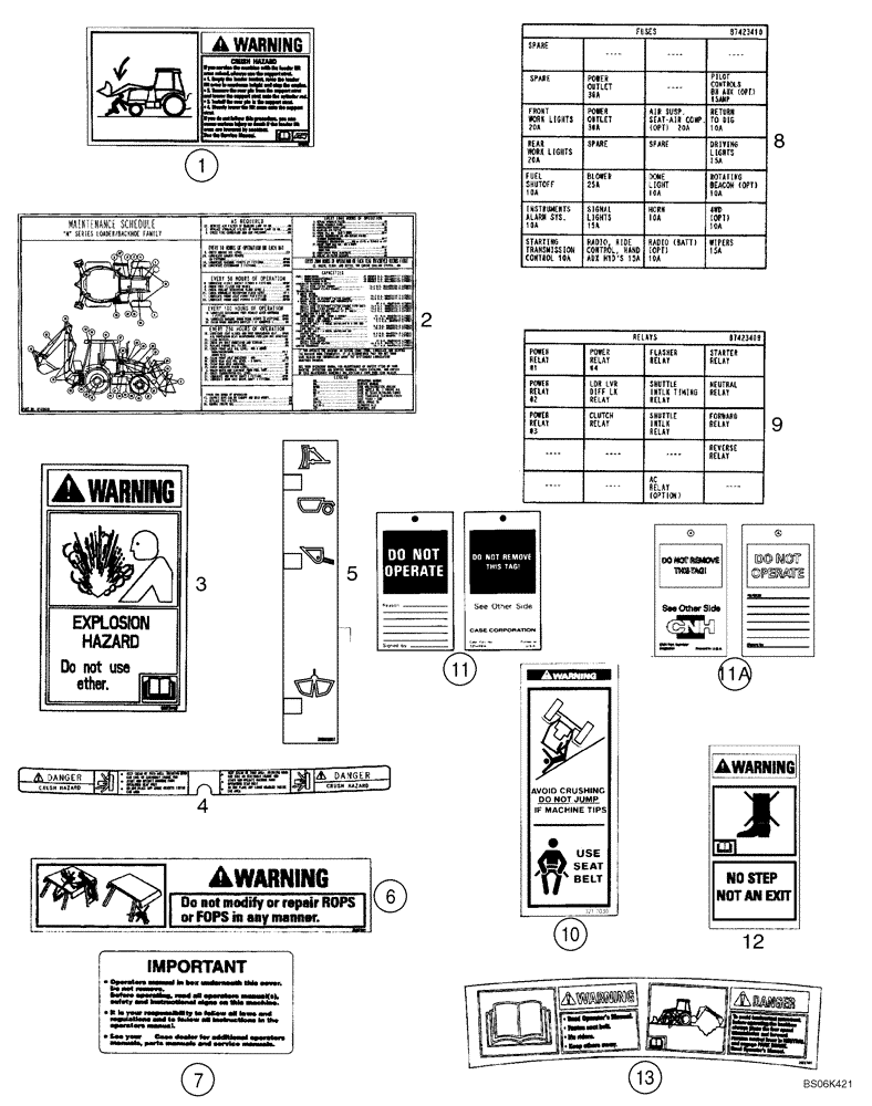 Схема запчастей Case 580M - (09-76) - DECALS - ENGLISH (09) - CHASSIS/ATTACHMENTS