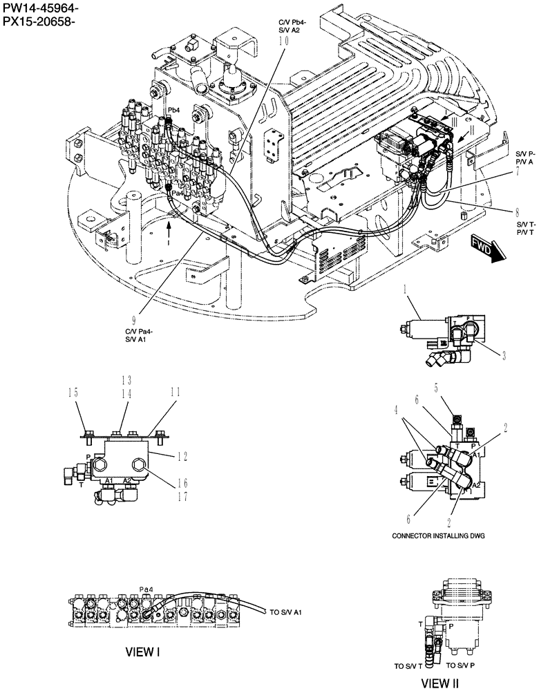 Схема запчастей Case CX36B - (161-60[1]) - CONTROL LINES, REMOTE (05) - SUPERSTRUCTURE