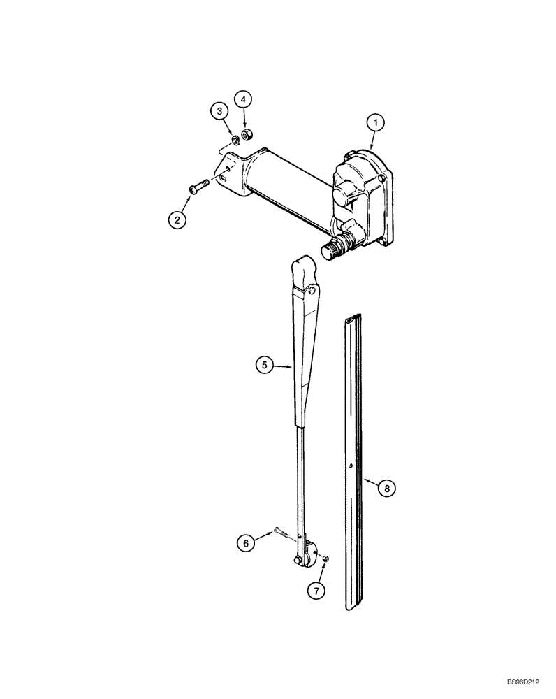 Схема запчастей Case 1150H_IND - (04-22) - WINDSHIELD WIPER - REAR (04) - ELECTRICAL SYSTEMS