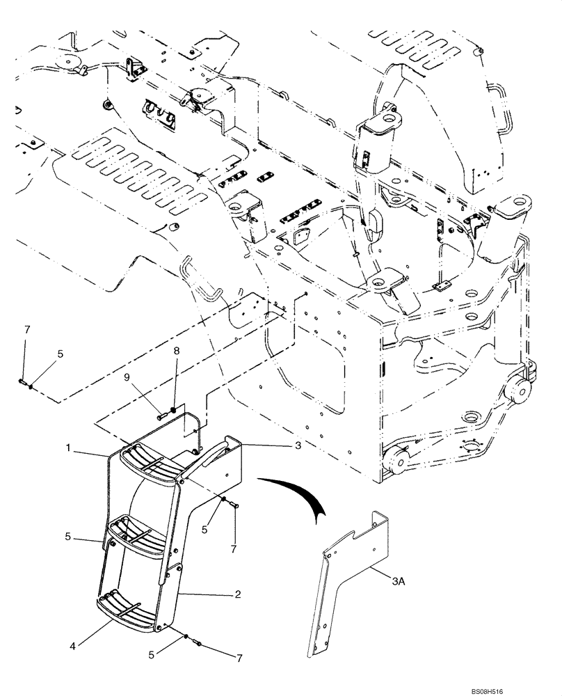 Схема запчастей Case 721E - (09-37) - STEPS - RIGHT (09) - CHASSIS