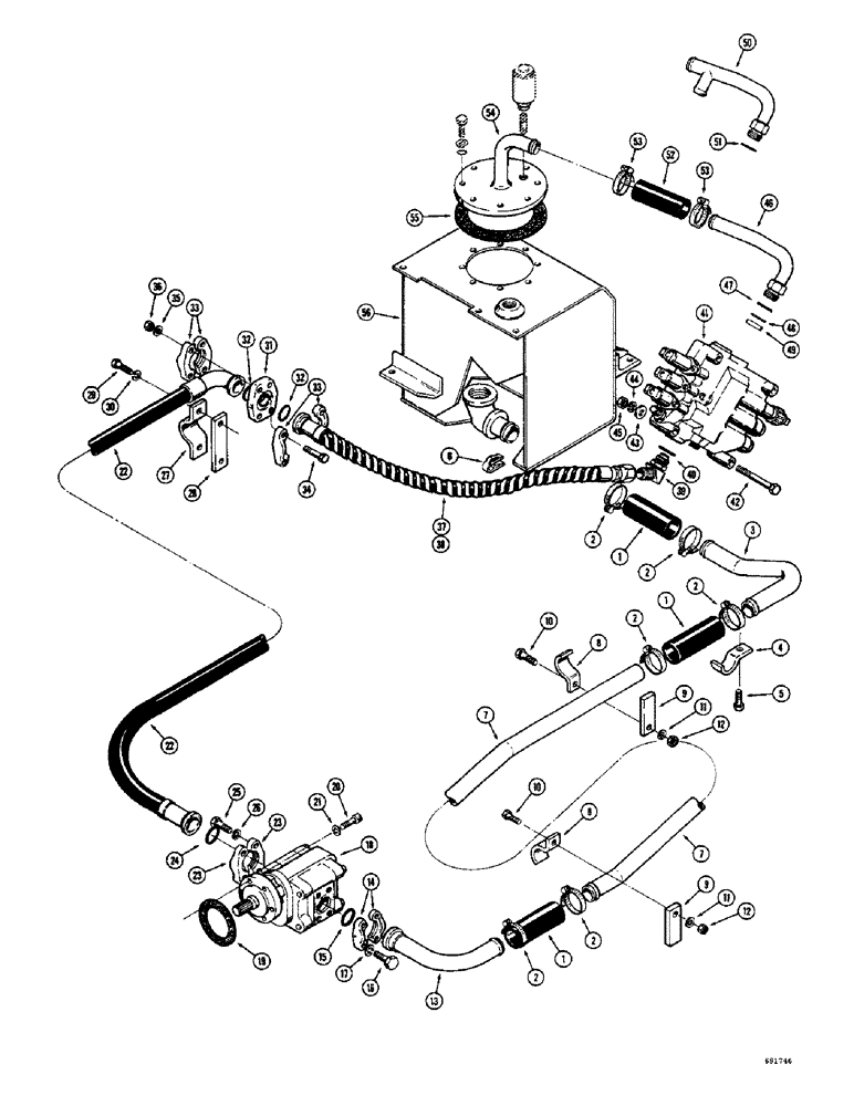 Схема запчастей Case W10B - (208) - LOADER HYDRAULICS, PUMP SUCTION AND PRESSURE LINE HYDRAULICS (08) - HYDRAULICS