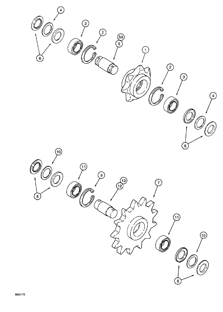 Схема запчастей Case 760 - (09-068) - IDLER AND BOOM END SPROCKETS (89) - TOOLS