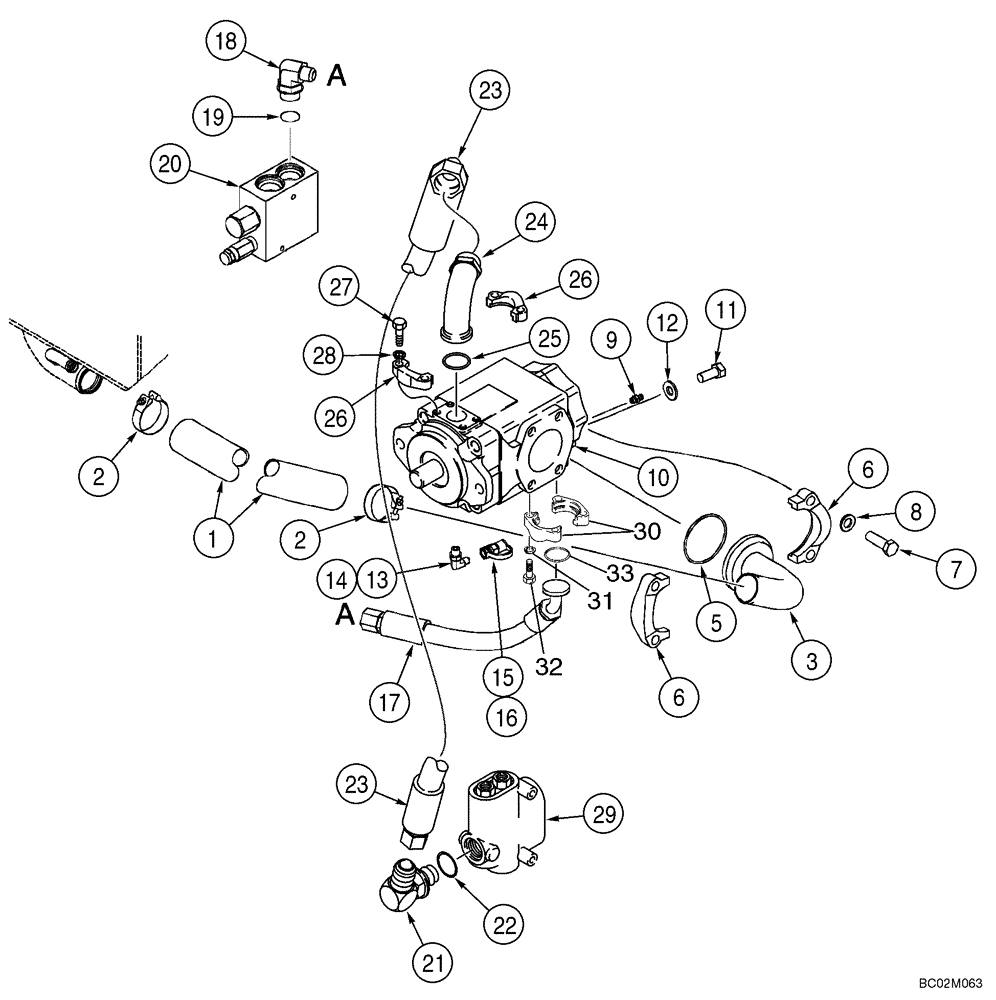 Схема запчастей Case 821C - (08-06) - HYDRAULICS - RESERVOIR TO HYDRAULIC PUMP (08) - HYDRAULICS