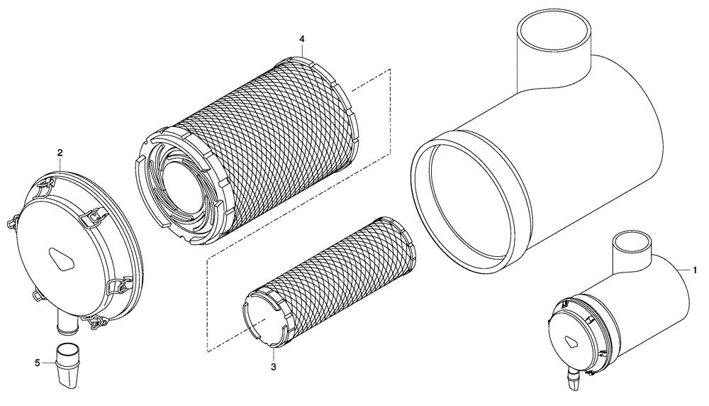 Схема запчастей Case 330 - (06B00000018[01]) - AIR CLEANER (01) - ENGINE