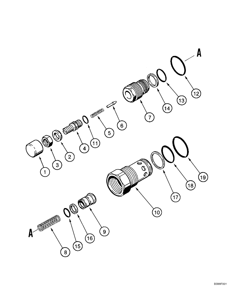 Схема запчастей Case 550H-IND - (08-18) - VALVE ASSY, RELIEF (08) - HYDRAULICS