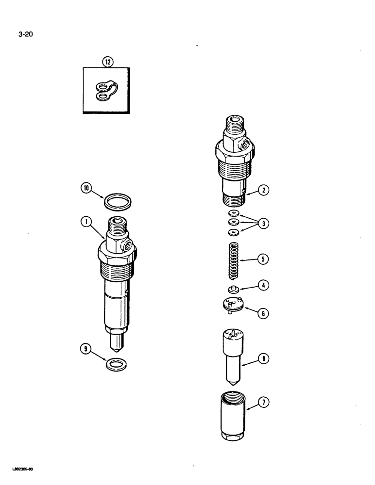 Схема запчастей Case W14B - (3-20) - FUEL INJECTION NOZZLE, 6T-590 ENGINE (TURBOCHARGED) (03) - FUEL SYSTEM