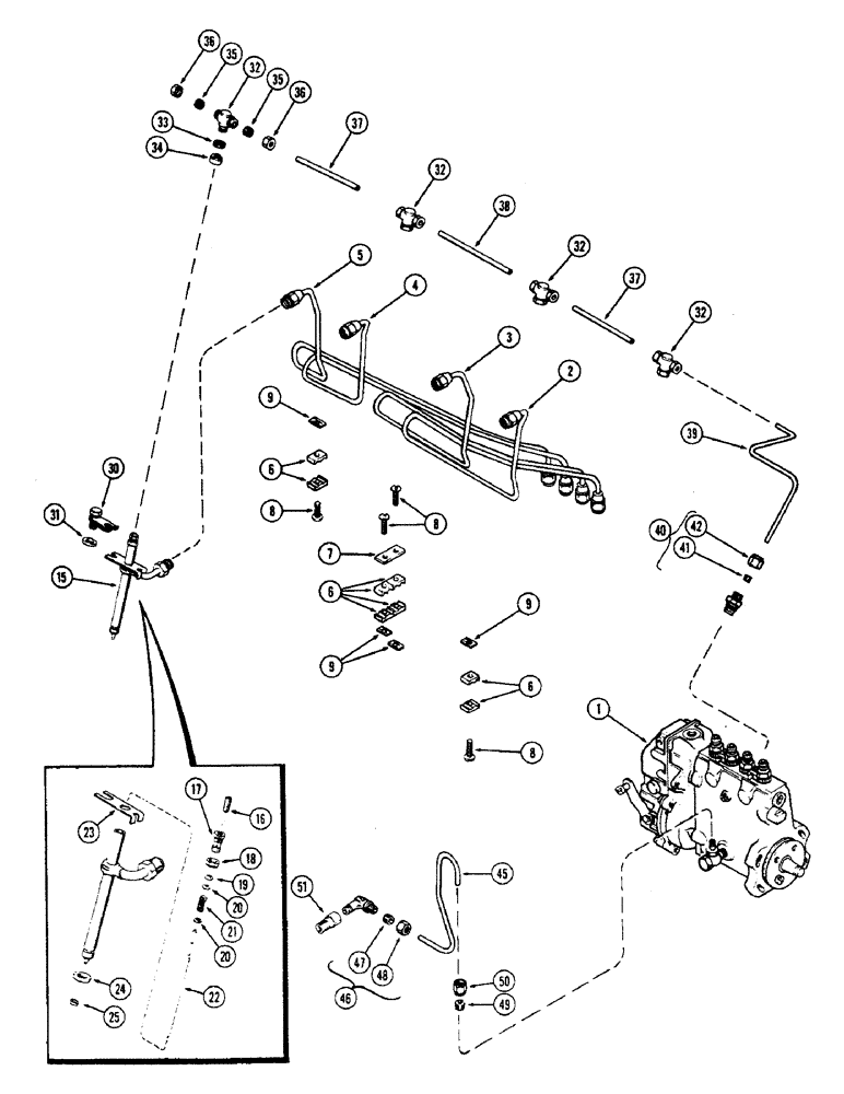 Схема запчастей Case W7E - (028) - FUEL INJECTION SYSTEM, (301B) DIESEL ENGINE (03) - FUEL SYSTEM