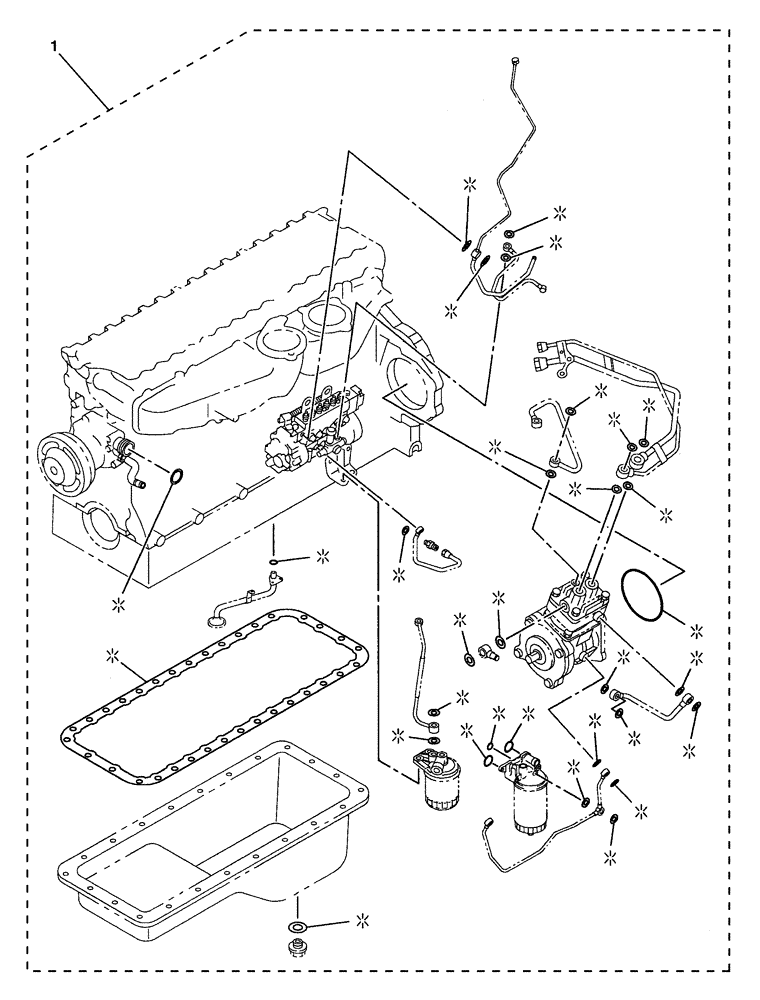 Схема запчастей Case CX350 - (02-055-00[01]) - PACKAGE, SEALS - ENGINE (03) - FUEL SYSTEM