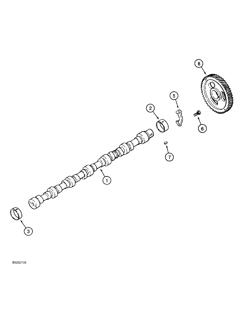 Схема запчастей Case 1155E - (2-048) - CAMSHAFT, 6T-590 ENGINE (02) - ENGINE