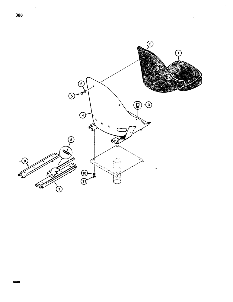 Схема запчастей Case W20 - (386) - L46484 AND L77247 SEAT ASSEMBLIES (09) - CHASSIS/ATTACHMENTS