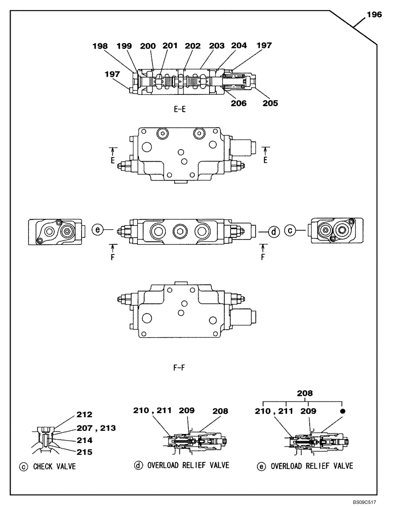 Схема запчастей Case CX130B - (08-56[06]) - CONTROL VALVE - OPTIONAL (08) - HYDRAULICS