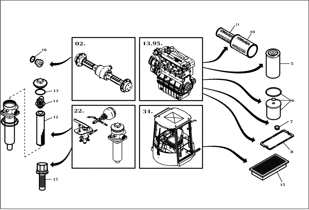 Схема запчастей Case 221D - (92.020[2988400000]) - MAINTENANCE MATER. (05) - SERVICE & MAINTENANCE