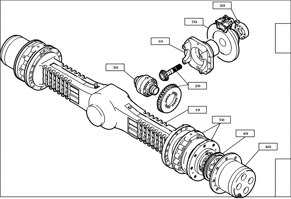 Схема запчастей Case 321E - (02.112[2988853000]) - FRONT AXLE FAST GEAR SELF-LOCKING 35 KM/H (25) - FRONT AXLE SYSTEM