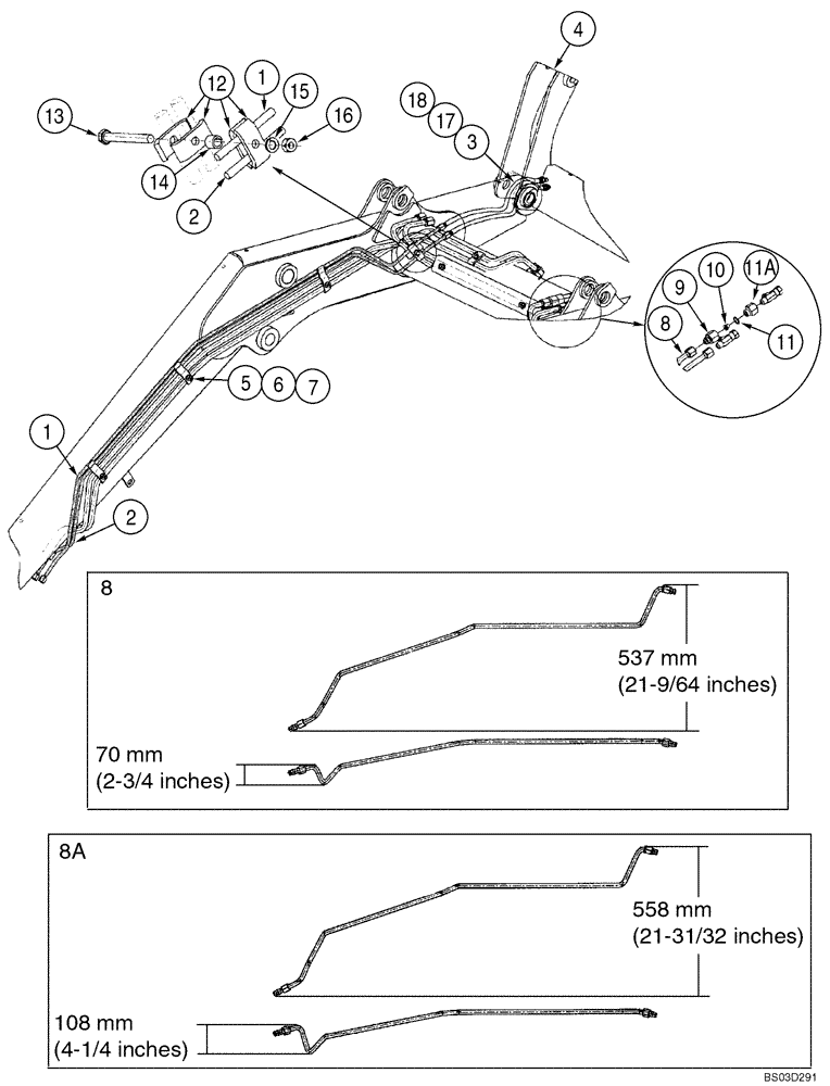 Схема запчастей Case 580M - (08-23) - HYDRAULICS - COUPLER, LOADER TOOL QUICK (08) - HYDRAULICS