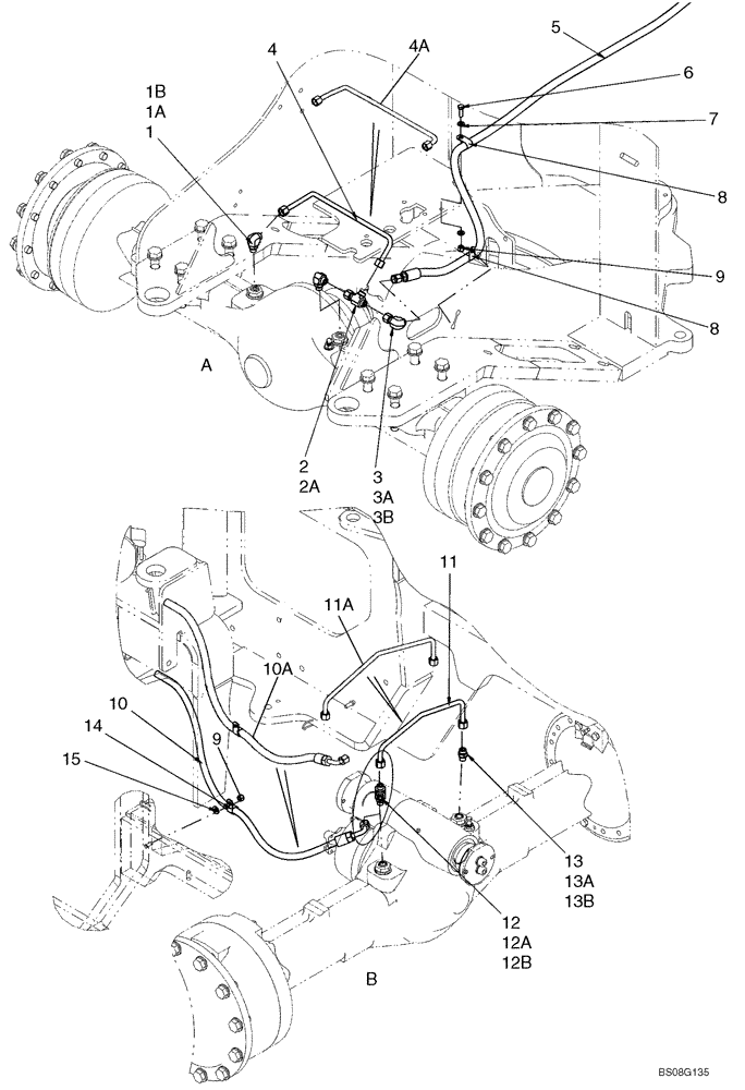 Схема запчастей Case 621E - (07-03A) - HYDRAULICS - BRAKE, MAIN - AXLE (07) - BRAKES