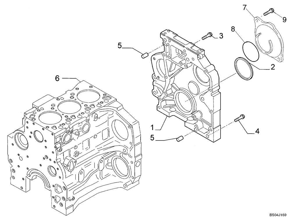 Схема запчастей Case 435 - (02-12) - CYLINDER BLOCK - COVERS (02) - ENGINE