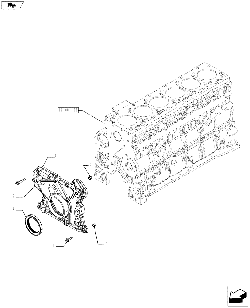 Схема запчастей Case F4HFE613R A003 - (10.102.02) - CRANKCASE COVERS (4894734) ENGINE COMPONENTS