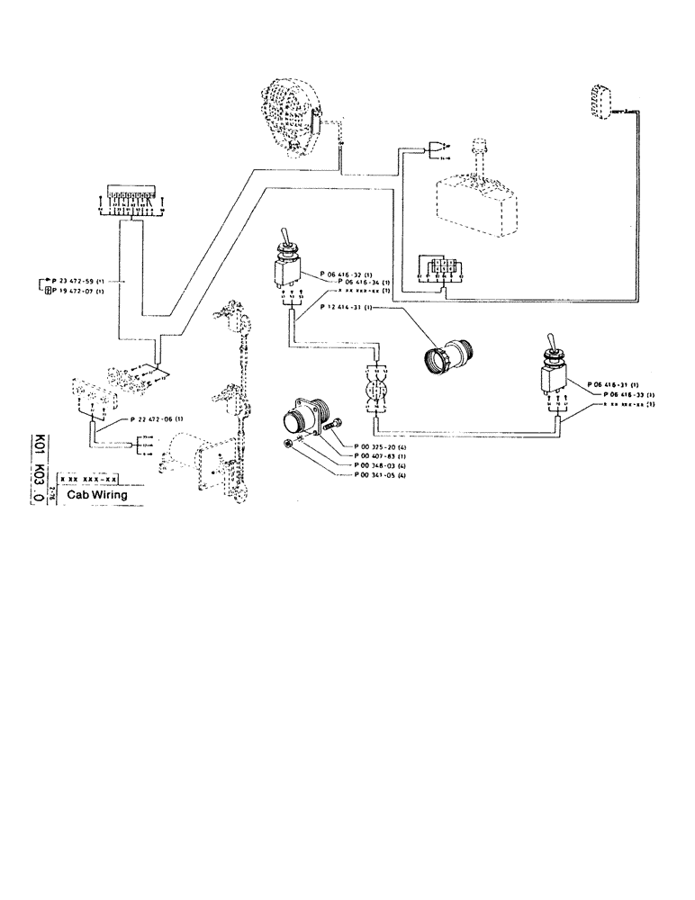 Схема запчастей Case 220CKS - (75) - CAB WIRING (06) - ELECTRICAL SYSTEMS