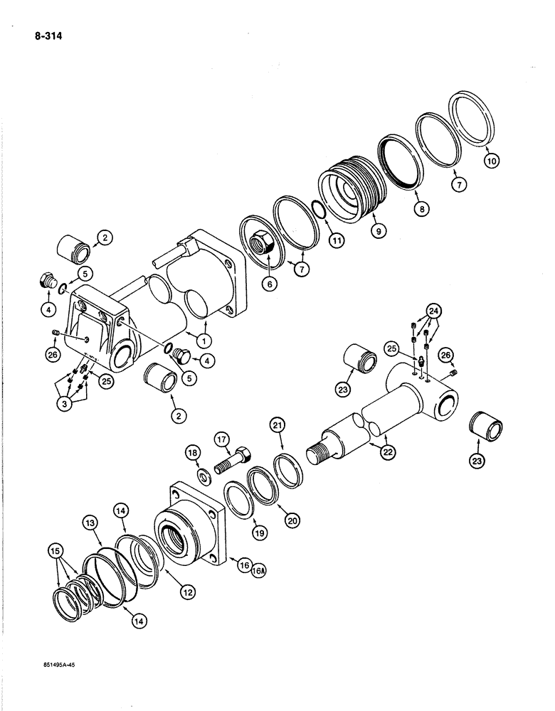 Схема запчастей Case 1187B - (8-314) - BOOM CYLINDER (08) - HYDRAULICS