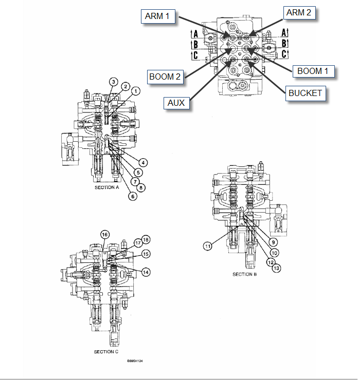 Схема запчастей Case 9060B - (8-118) - CONTROL VALVE, MISCELLANEOUS VALVES BENEATH MAIN VALVE COVERS (08) - HYDRAULICS