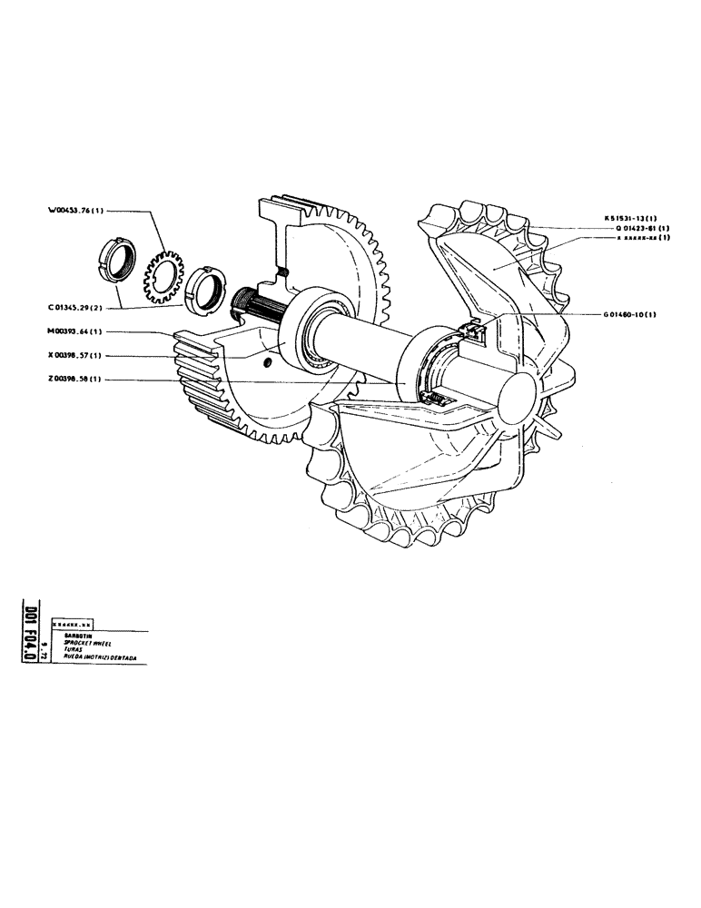 Схема запчастей Case GCK120 - (045) - SPROCKET WHEEL 