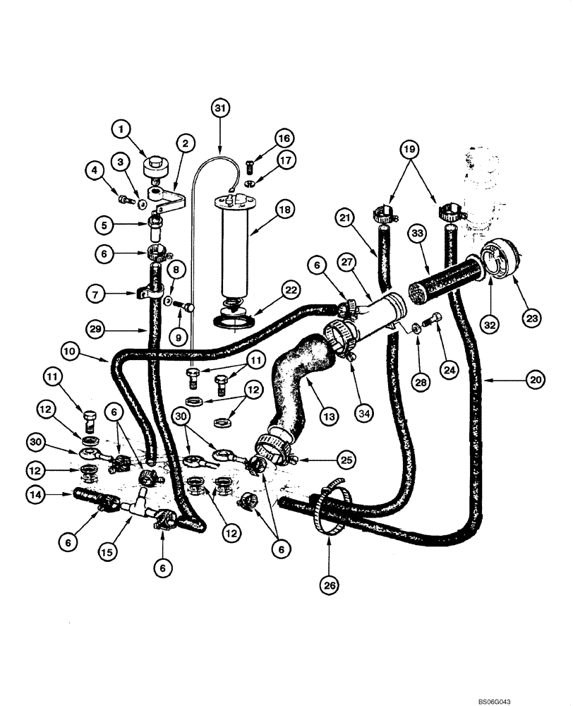 Схема запчастей Case 865 - (03.04[00]) - FUEL LINE (03) - FUEL SYSTEM