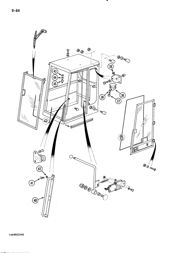 Схема запчастей Case 888 - (9-064) - CAB, CAB FRAME AND RELATED PARTS (09) - CHASSIS