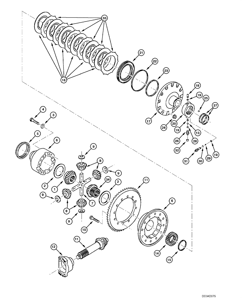 Схема запчастей Case 885 - (06.26[00]) - REAR AXLE CLARK - RING GEAR AND PINNION (06) - POWER TRAIN