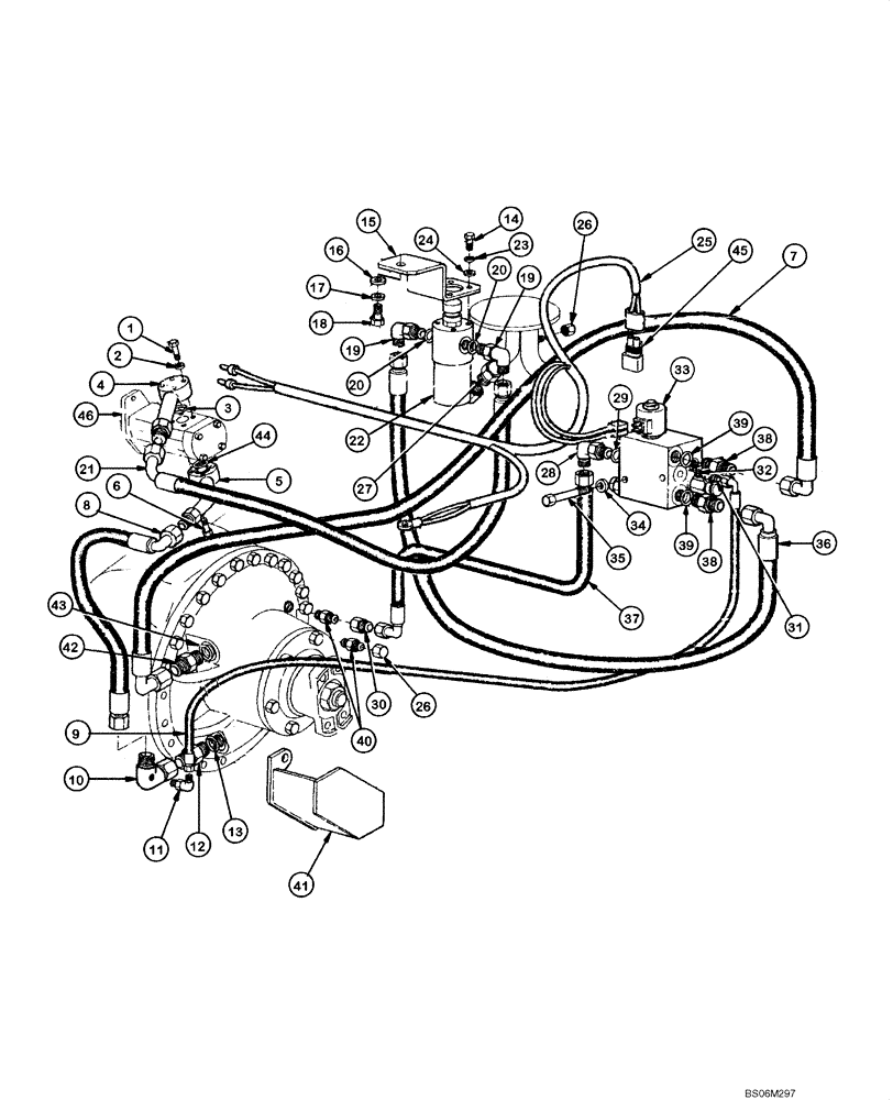 Схема запчастей Case 845 - (08.35[00]) - DIFFERENTIAL LOCK - CIRCUIT (08) - HYDRAULICS