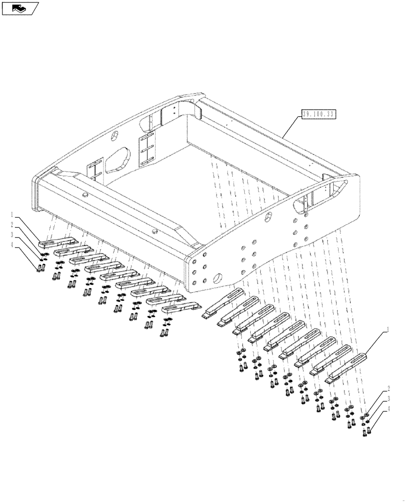 Схема запчастей Case SV212 - (39.100.29[02]) - SCRAPER, PAD FOOT DRUM - NARROW VERSION (39) - FRAMES AND BALLASTING